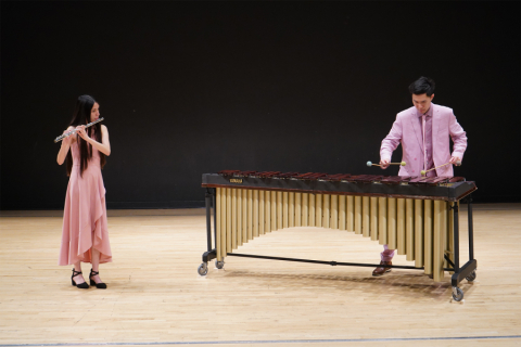 Chamber group performing on stage